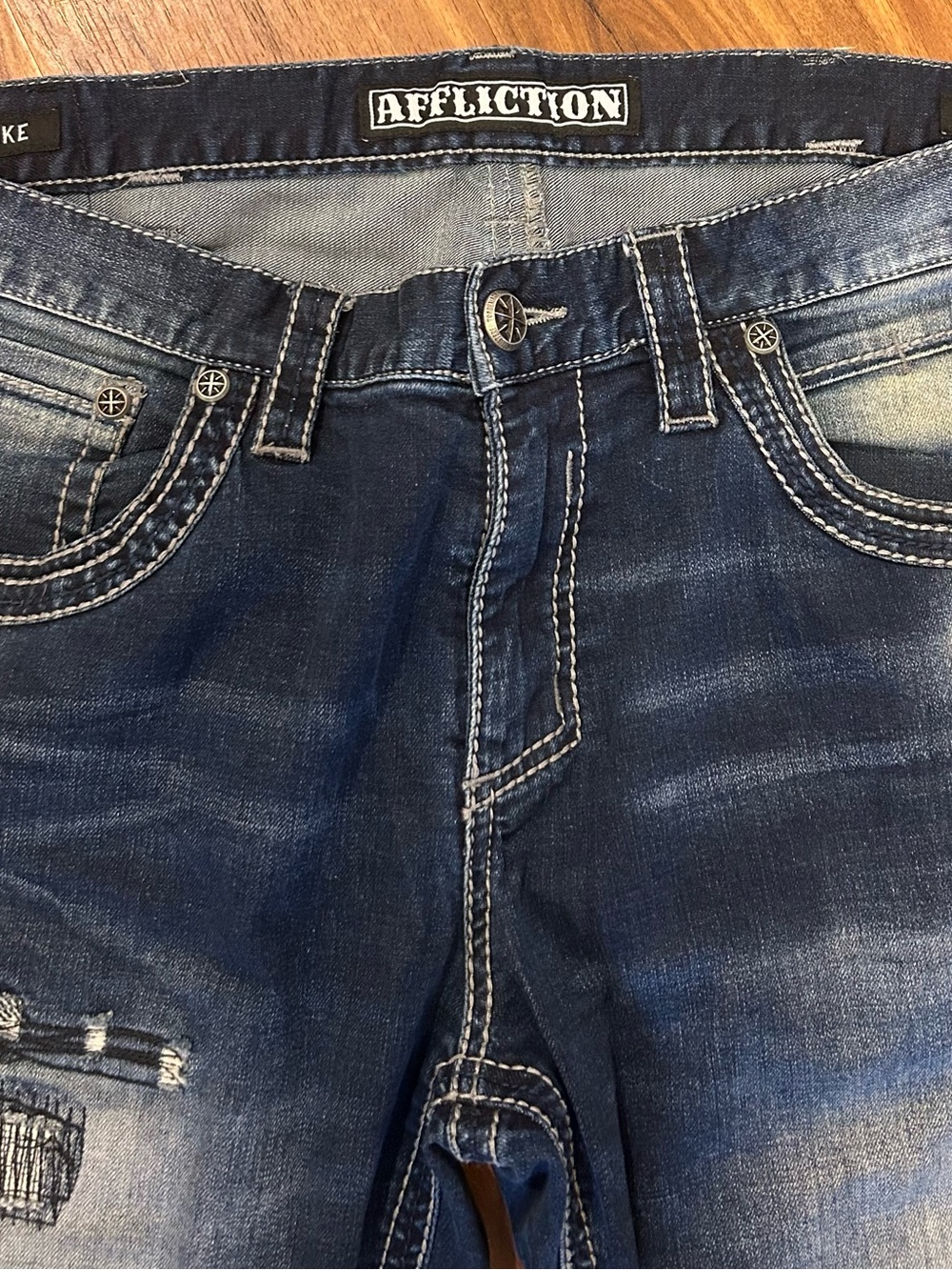 Affliction Mens Blake Rising Straight Jeans Size 36 - Picture 3 of 11